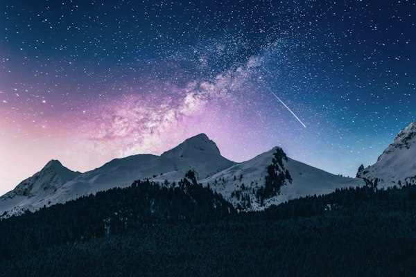 Night sky over desert